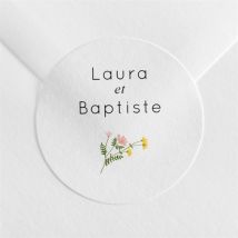 Sticker mariage Joie Champetre personnalisable - Couleur Blanc et Multicolore - 4 cm - Monfairepart