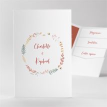 Faire-part mariage Terre de Feu Pocketfold personnalisable - Couleur Multicolore/Terracotta - 17cm x 11,4cm fermé - Monfairepart
