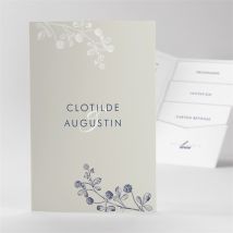 Faire-part mariage Esperluette pocketfold personnalisable - Couleur Bleu et Gris - 17cm x 11,4cm fermé - Monfairepart
