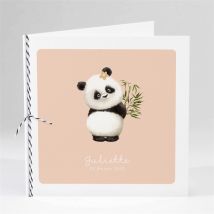 Faire-part naissance Mon panda personnalisable - Couleur Rose - 13,5 x 13,5 cm - Monfairepart