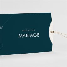 Faire-part mariage Notre Passeport pochette duo personnalisable - Couleur Bleu - 21 x 10 cm - Monfairepart