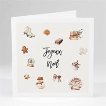 Carte de voeux Boule à neige 2023 - Beige/Marron - Monfairepart