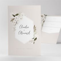 Faire-part mariage Orchidées personnalisable - Couleur Rose et Beige - 17cm x 11,4cm fermé - Monfairepart
