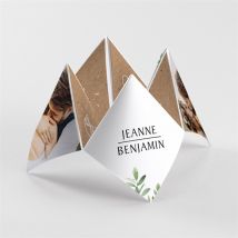Faire-part mariage Nature chic cocotte personnalisable - Couleur Vert, Marron et Blanc/Kraft - 20,9 x 20,9 cm - Monfairepart