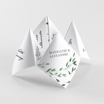 Faire-part mariage A l'ombre de l'olivier cocotte personnalisable - Couleur Vert et Blanc - 20,9 x 20,9 cm - Monfairepart