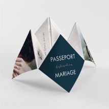 Faire-part mariage Notre Passeport Cocotte personnalisable - Couleur Bleu - 20,9 x 20,9 cm - Monfairepart