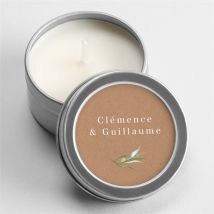 Bougie mariage Provençal argent personnalisable - 5 cm, 2,5 cm de hauteur - Monfairepart