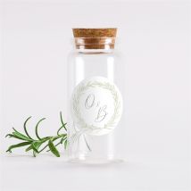 Mignonnette mariage Tendre Elegance Sticker personnalisable - 3,7 cm de diamètre et 8 cm de hauteur - Monfairepart