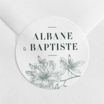 Sticker mariage Sculpture personnalisable - Couleur Vert - 4 cm - Monfairepart