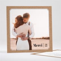 Carte de remerciement mariage Apothicaire personnalisable - Couleur Beige et Marron/Kraft - 13,5 x 13,5 cm - Monfairepart
