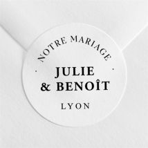 Sticker mariage Apothicaire personnalisable - Couleur Noir, Blanc et Blanc - 4 cm - Monfairepart