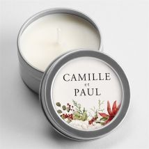 Bougie mariage En rouge et blanc Argent personnalisable - 5 cm, 2,5 cm de hauteur - Monfairepart