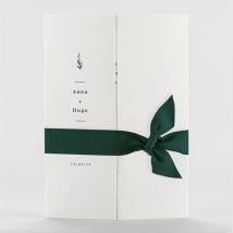Faire-part mariage Emeraude personnalisable - Couleur Vert, Beige et Blanc - 15 cm x 21 cm fermé - Monfairepart