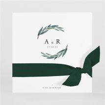 Faire-part mariage Notre Chemin personnalisable - Couleur Vert et Blanc - 15 x 15 cm - Monfairepart