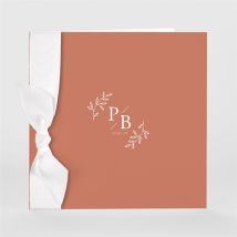 Faire-part mariage Douce Terracotta personnalisable - Couleur Orange/Terracotta - 15 x 15 cm - Monfairepart