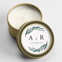 Bougie mariage Notre Chemin Or personnalisable - 5 cm et 2,5 cm de hauteur - Monfairepart