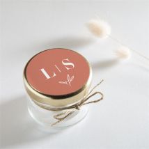 Sticker mariage Terracotta initiales personnalisable - Couleur Rouge/Rose/Orange/Terracotta - 4 cm - Monfairepart
