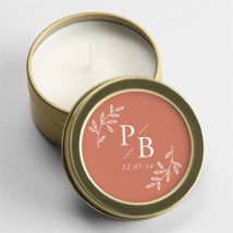 Bougie mariage Douce Terracotta Or personnalisable - 5 cm, 2,5 cm de hauteur - Monfairepart