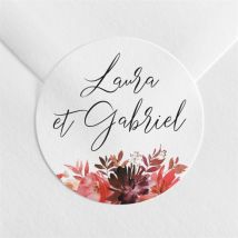 Sticker mariage Bordeaux personnalisable - Couleur Rouge, Rose et Blanc - 4 cm - Monfairepart