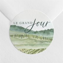Sticker mariage Vigne personnalisable - Couleur Vert - 4 cm - Monfairepart