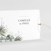 Faire-part mariage Tropical personnalisable - Couleur Vert et Blanc - 21 x 10 cm - Monfairepart