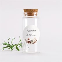 Mignonnette mariage Pampa personnalisable - 3,7 cm de diamètre et 8 cm de hauteur - Monfairepart