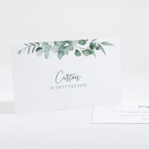 Carton d'invitation mariage Lyrisme personnalisable - Couleur Vert et Blanc - 13,5 x 8,5 cm - Monfairepart