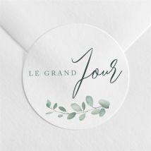 Sticker mariage Lyrisme personnalisable - Couleur Vert et Blanc - 4 cm - Monfairepart