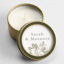 Bougie mariage Fleuri personnalisable - 5 cm, 2,5 cm de hauteur - Monfairepart