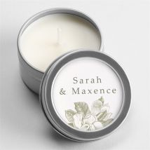 Bougie mariage Fleuri argent personnalisable - 5 cm, 2,5 cm de hauteur - Monfairepart