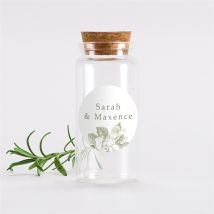 Mignonnette mariage Fleuri personnalisable - 3,7 cm de diamètre et 8 cm de hauteur - Monfairepart