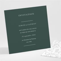 Carton d'invitation mariage Toi c'est Moi personnalisable - Couleur Vert - 9,5 x 9,5 cm - Monfairepart