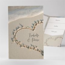 Faire-part mariage Dans le Sable pocketfold personnalisable - Couleur Beige - 17cm x 11,4cm fermé - Monfairepart