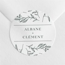 Sticker mariage Toi c'est Moi personnalisable - Couleur Vert et Blanc - 4 cm - Monfairepart