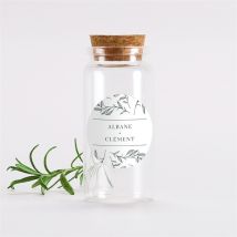 Mignonnette mariage Toi c'est Moi sticker personnalisable - 3,7 cm de diamètre et 8 cm de hauteur - Monfairepart