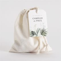 Pochon mariage Tropical personnalisable - 10 cm x 12 cm - Monfairepart