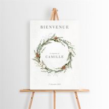 Panneau bienvenue L'hiver personnalisable - 29,7 x 42 cm - Monfairepart