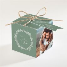 Boîte de dragées mariage Tout pour Toi personnalisable - Couleur Vert - 4,5 cm - Monfairepart