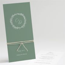Menu mariage Tout pour Toi personnalisable - Couleur Vert - 10 x 21 cm - Monfairepart