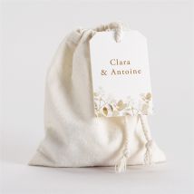 Pochon mariage Délicatesse végétale personnalisable - 10 cm x 12 cm - Monfairepart