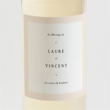 Etiquette de bouteille mariage Volupté personnalisable - Couleur Rose - 9,5 x 9,5 cm - Monfairepart