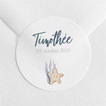 Sticker naissance Poisson personnalisable - Couleur Blanc - 4 cm - Monfairepart