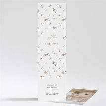 Signet baptême Douces colombes personnalisable - Couleur Rose et Blanc - 5,4 x 19,4 cm - Monfairepart