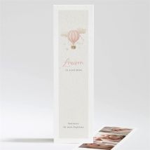 Signet baptême La montgolfière personnalisable - Couleur Rose et Beige - 5,4 x 19,4 cm - Monfairepart