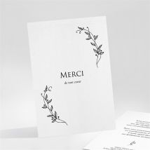 Carte de remerciement décès Gratitude personnalisable - Couleur Noir et Blanc/Noir - 10,5 x 14,5 cm - Monfairepart
