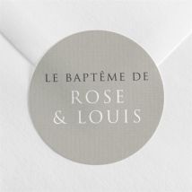 Sticker baptême Petits jumeaux personnalisable - Couleur Gris - 4 cm - Monfairepart