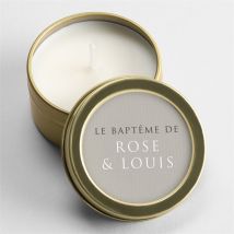Bougie baptême Petits jumeaux personnalisable - 5 cm et 2,5 cm de hauteur - Monfairepart