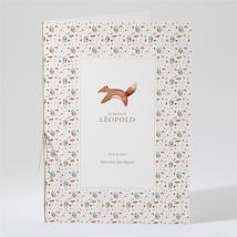 Livret de messe baptême Renard en forêt personnalisable - Couleur Orange et Beige et Marron - 15,2 x 21,5 cm - Monfairepart