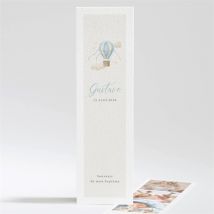 Signet baptême Ma Montgolfière personnalisable - Couleur Bleu et Beige - 5,4 x 19,4 cm - Monfairepart