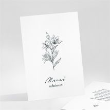Carte de remerciement décès Sobre Hommage personnalisable - Couleur Blanc - 10,5 x 14,5 cm - Monfairepart